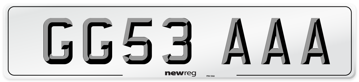 GG53 AAA Number Plate from New Reg
